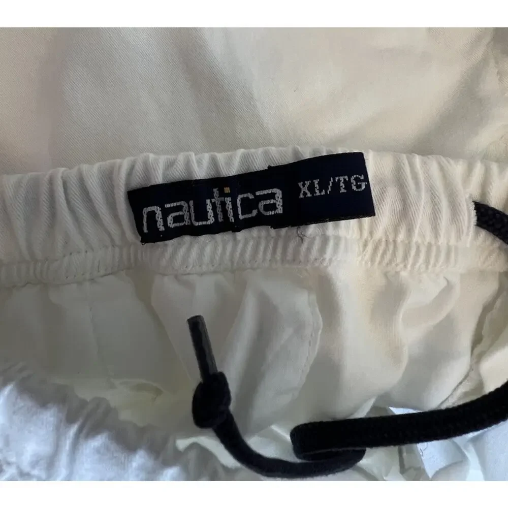 Nautica Pants Mens Size XL 100% Cotton Loose Fit Drawstring Sailing Old Money